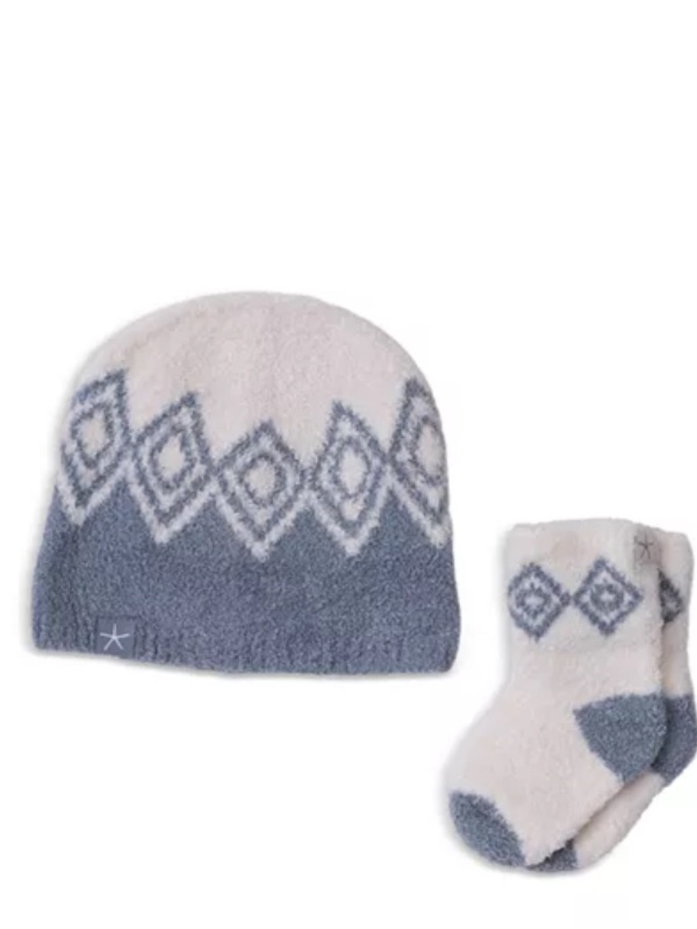 BAREFOOT DREAMS Unisex CozyChic Lite® Baby Fair Isle Beanie and Sock Set, NWOT